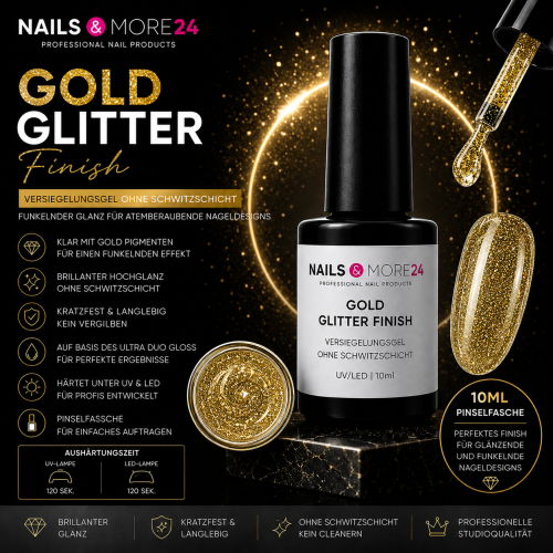 Gold Glitter Finish | 10ml ohne Schwitzschicht